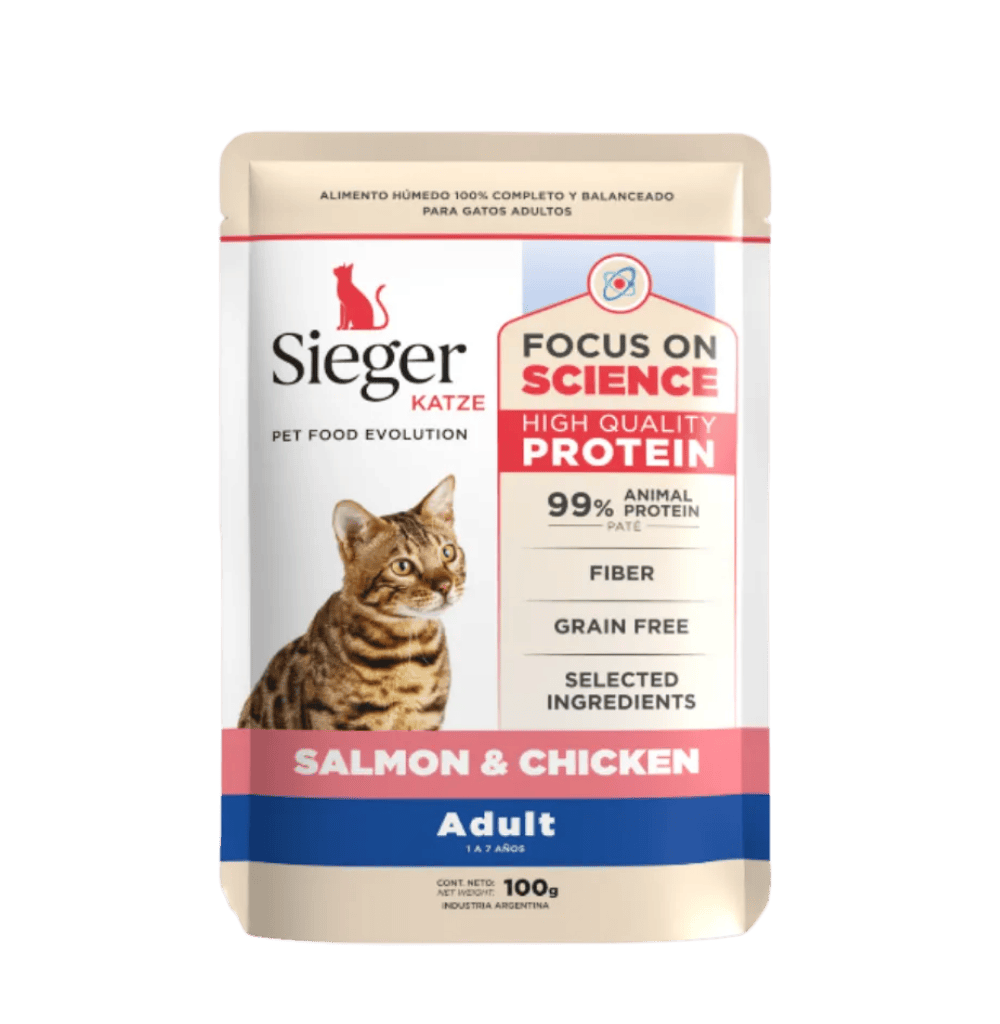 SIEGER KATZE AD SALMON Y POLLO 100GR POUCH