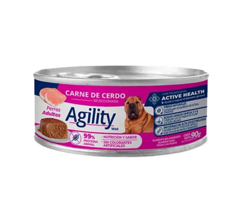 AGILITY LATA DOG CERDO 90GR