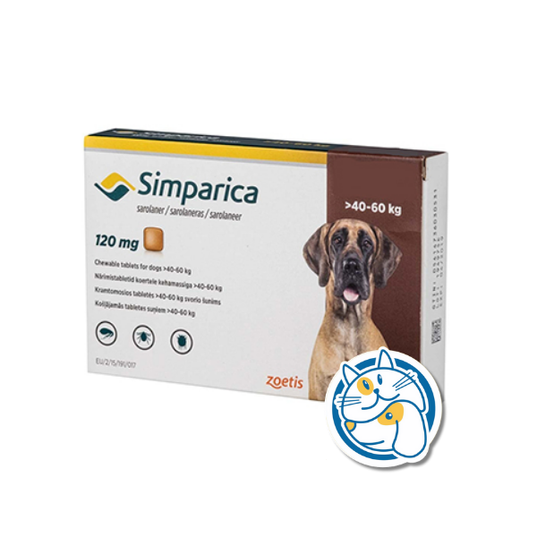 SIMPARICA TAB 120 MG (40 A 60 KG)