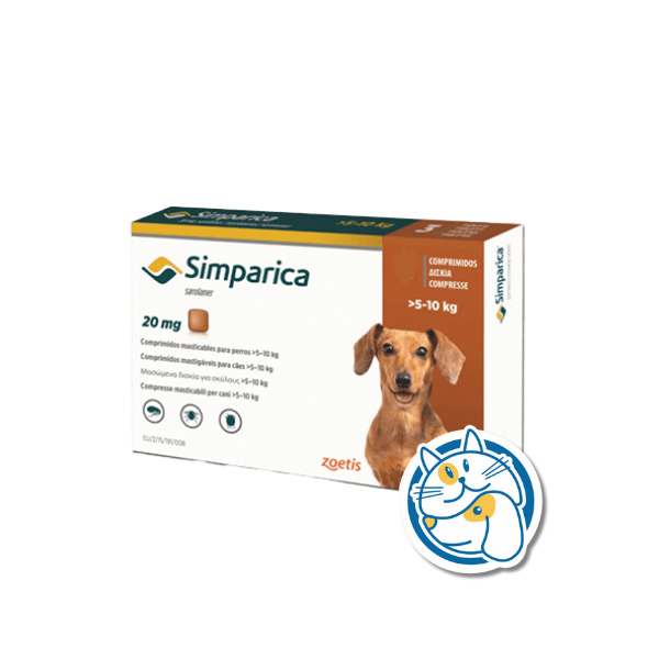 SIMPARICA TAB 20 MG (5 A 10 KG)