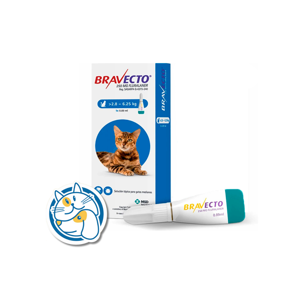 BRAVECTO GATOS SPOT ON 250 MG 2,8 A 6,25 KG