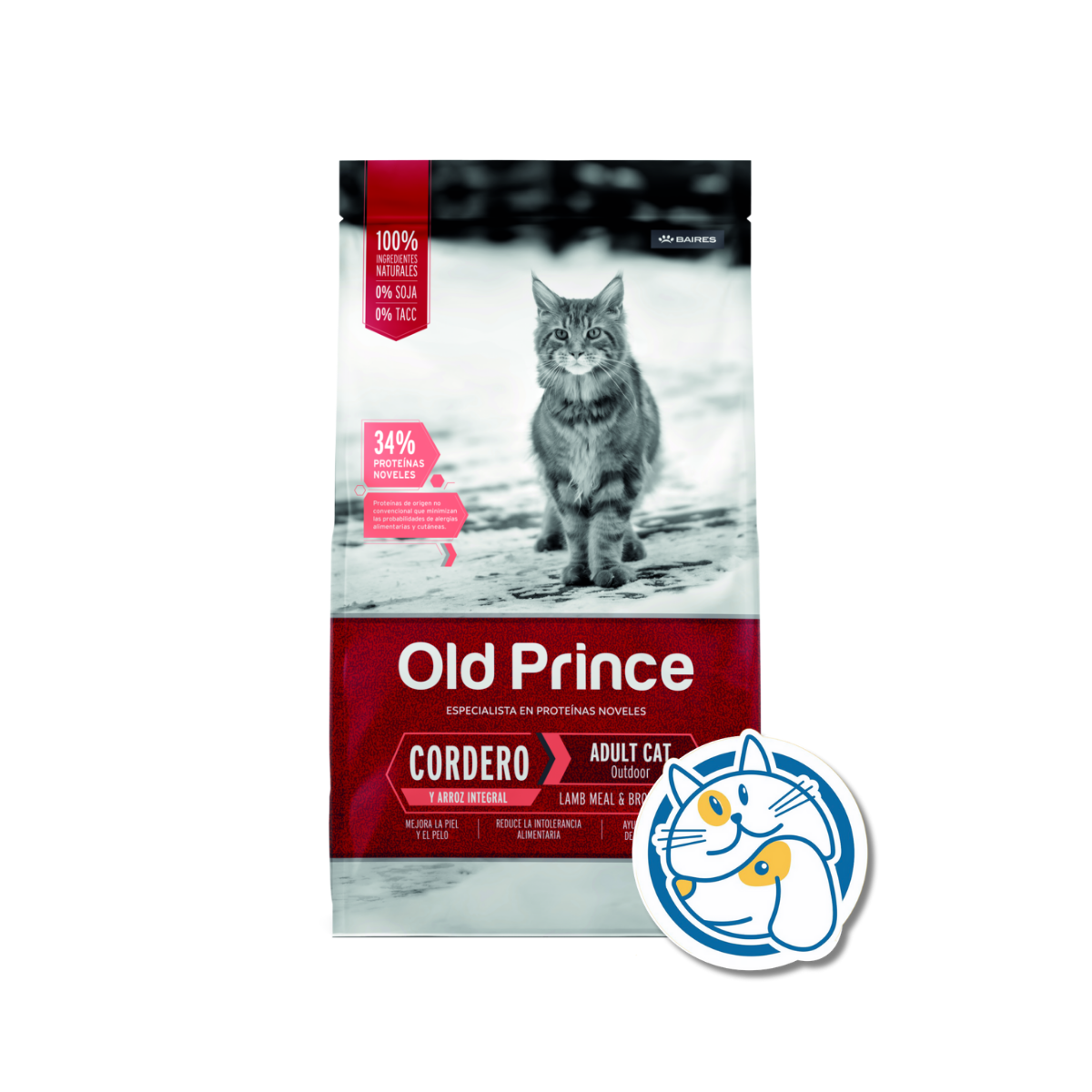 OLD PRINCE NOVEL CORDERO Y ARROZ GATOS ADULTOS 7,5KG