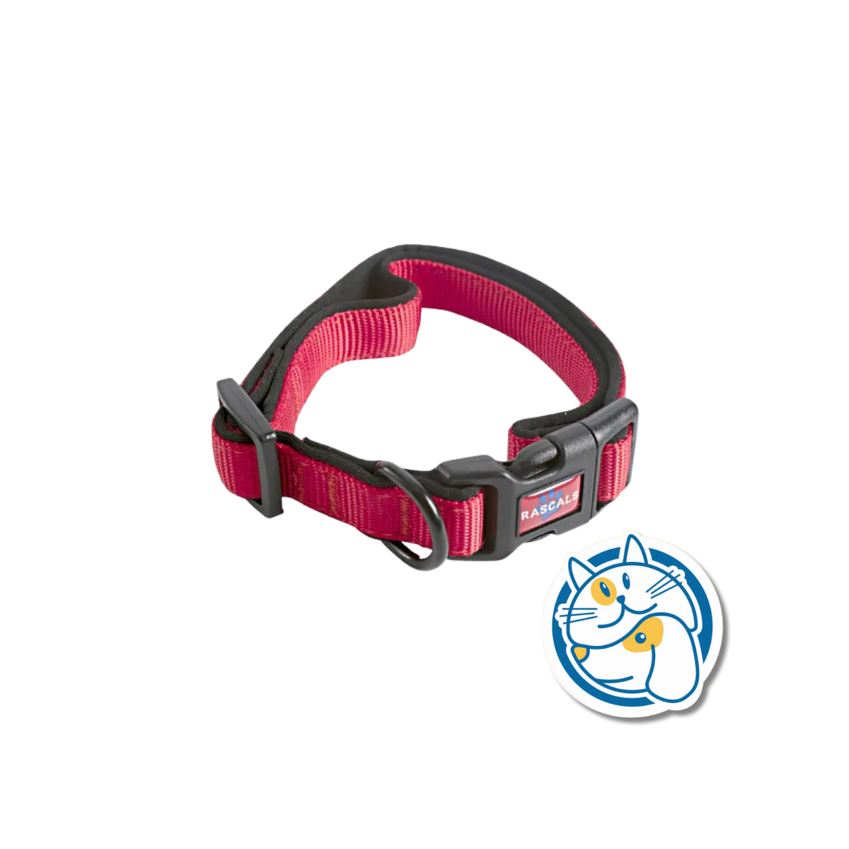 DOG COLLAR ACOLCHONADO SBR PREMIUM ， COLOR ROJO，S:1.5*25,5-35CM，1PC/TIE BACKCARD