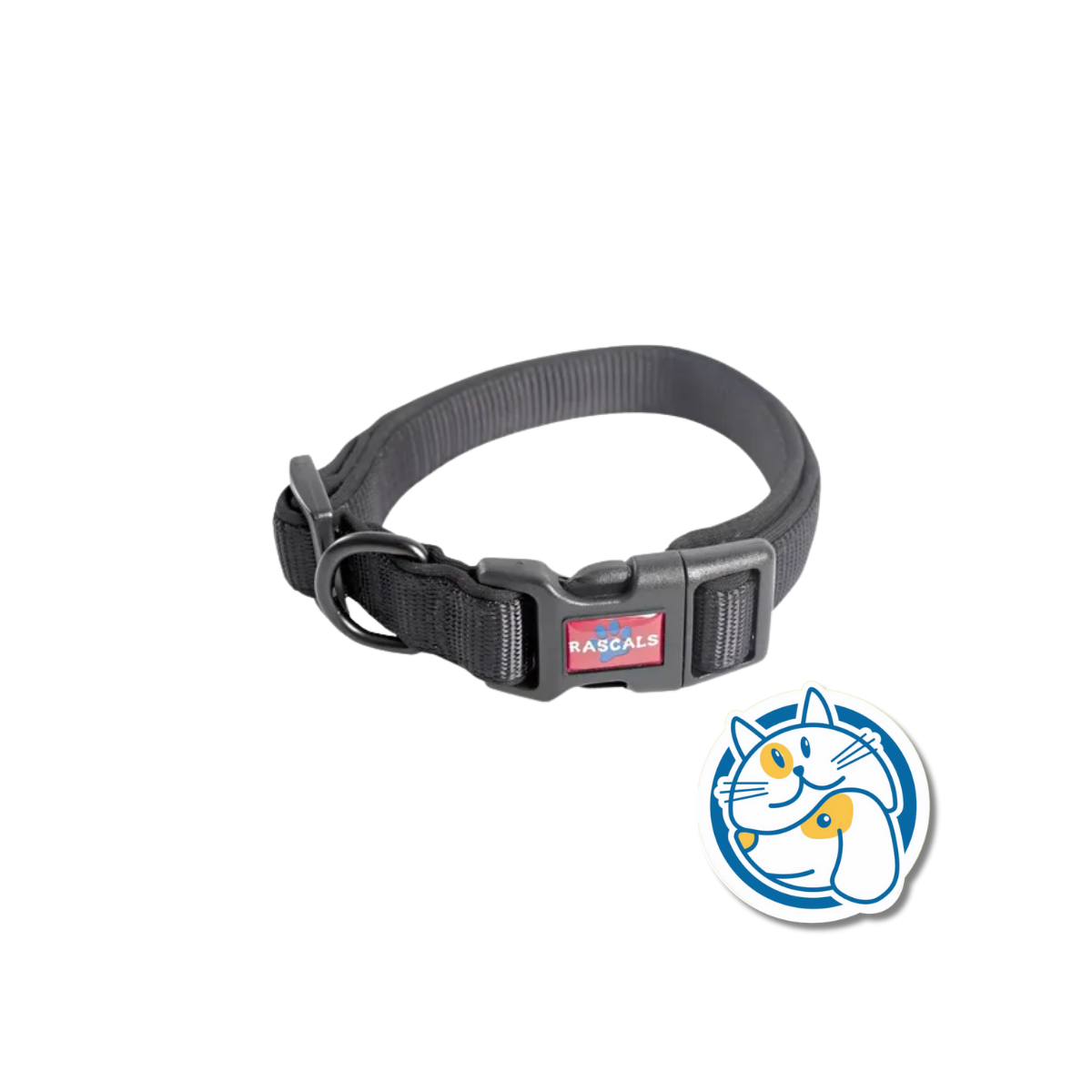DOG COLLAR ACOLCHONADO SBR PREMIUM， COLOR NEGRO, L: 2.5*41-66CM，1PC/TIE BACKCARD