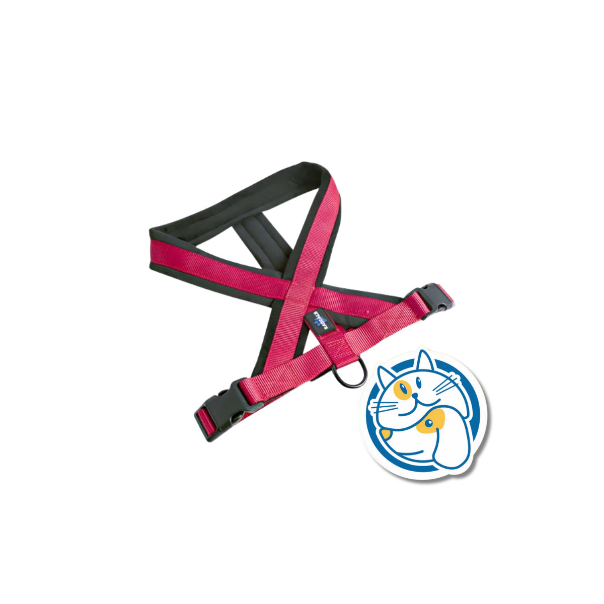 DOG ARNES ACOLCHADO PREMIUM ANTI TIRON，COLOR ROJO，M/L SIZE, 2,5 CM X 55-75 CM 1PC/TIE BACKCARD