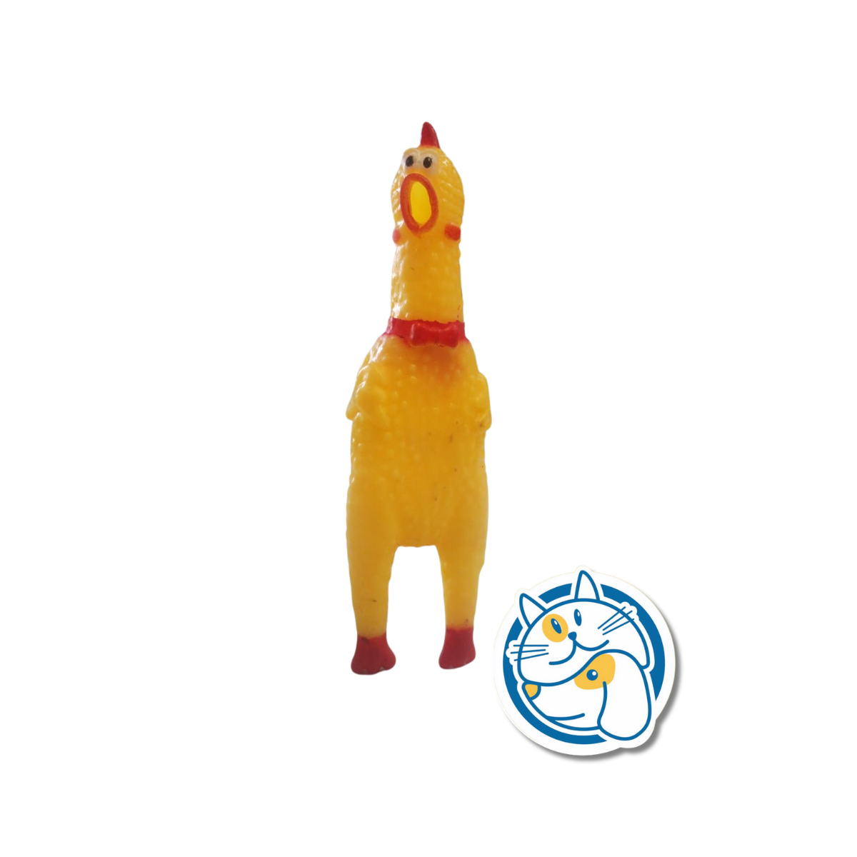 POLLO DE GOMA GRANDE CON CHIFLE PETMAX