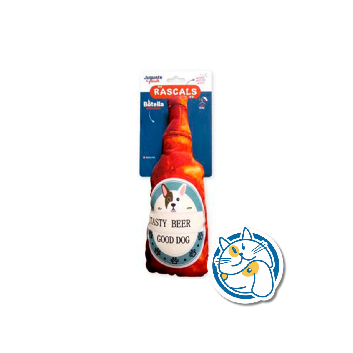 BOTELLA - COLOR: ROJO - JUGUETE DE PLUSH CON CHIFE - MEDIDA: 9X25CM - PESO: 83GR. -