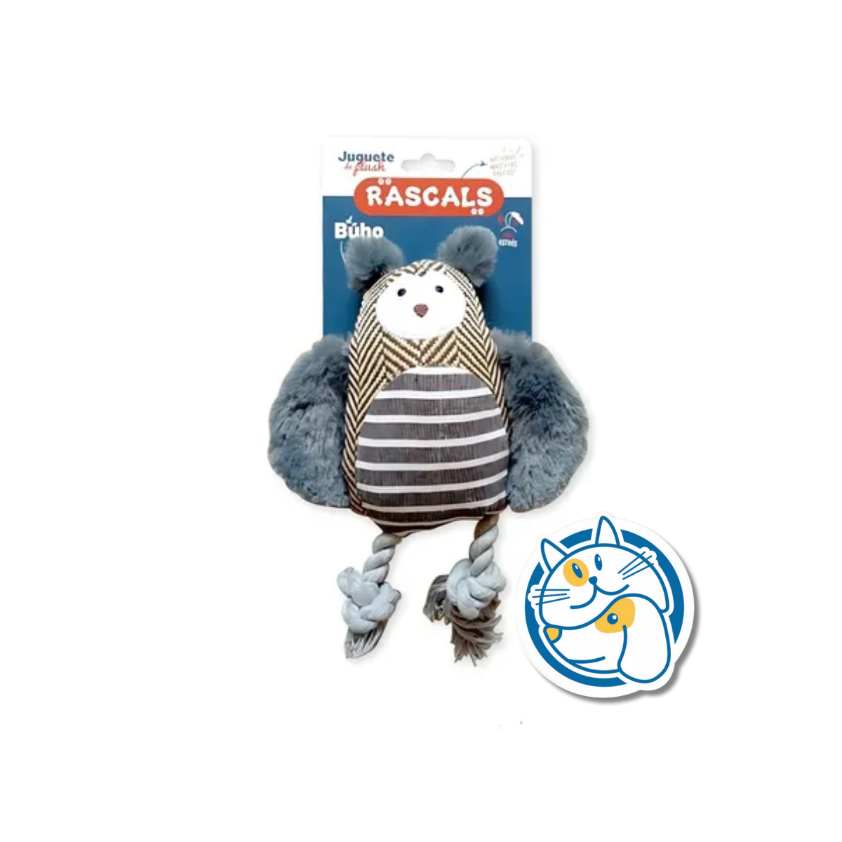 BUHO - JUGUETE DE PLUSH CON CHIFLE - MEDIDA: 22 X 10CM - PESO:62GR. -