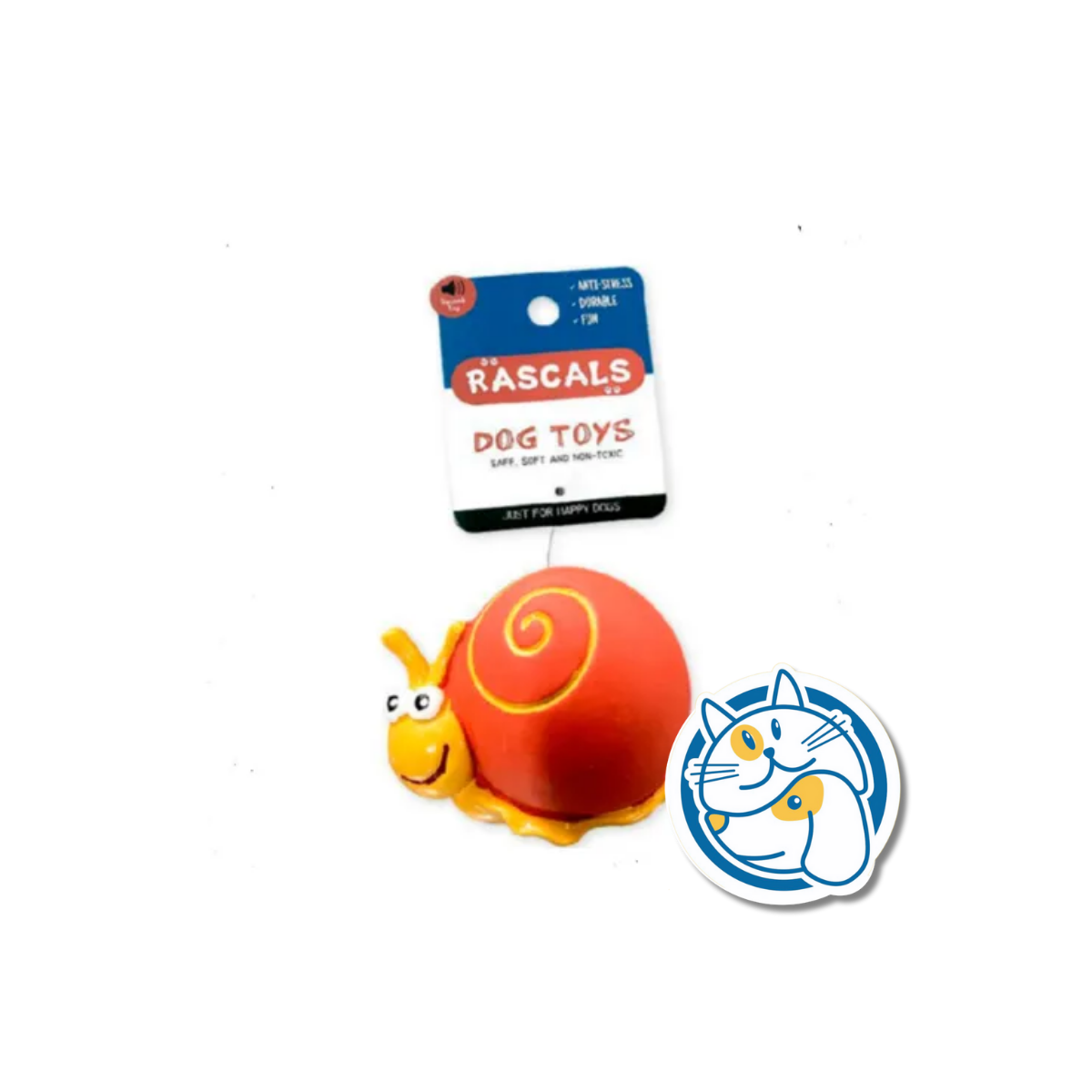 CARACOL - JUGUETE DE LATEX CON CHIFLE - MEDIDA: 10X8X6CM - COLOR: ROJO Y NARANJA - PESO: 67GR.