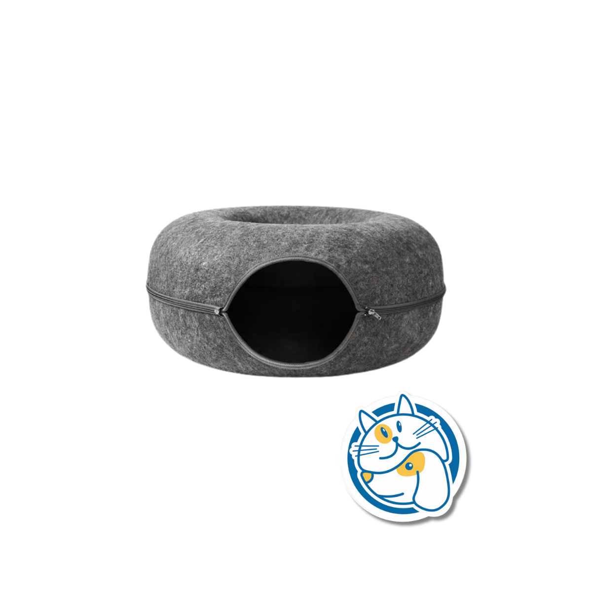 CAMA CUEVA TIPO DONA PARA GATO RIGIDA CON CIERRE 50CM