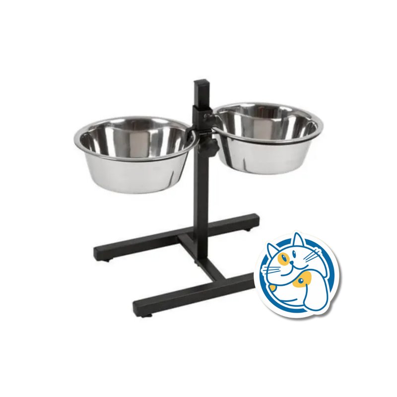 COMEDERO DOBLE CON PIE REGULABLE 21CMS CANCAT