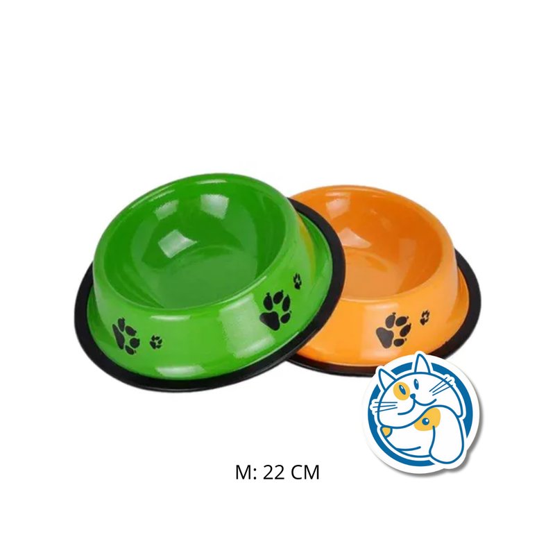 COMEDERO ACERO INOXIDABLE BASE ANTIDESLIZANTE ESTAMPADO -22CM(M)