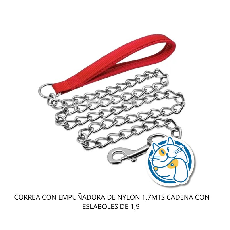 CORREA CON EMPUÑADORA DE NYLON 1,7MTS CADENA CON ESLABOLES DE 1,9 - 24836