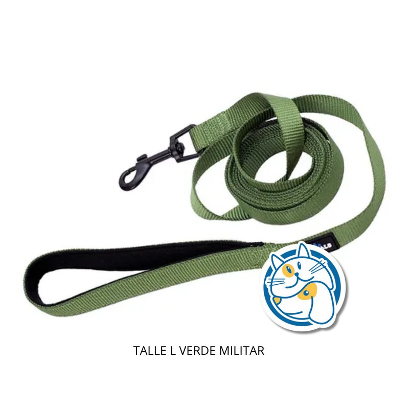CORREA PERRO ALCOLCHONADA CORR111L VERDE MILITAR