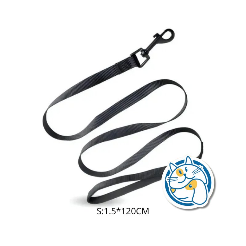 DOG CORREA ACOLCHONADA, COLOR NEGRO，S:1.5*120CM ，1PC/TIE BACKCARD