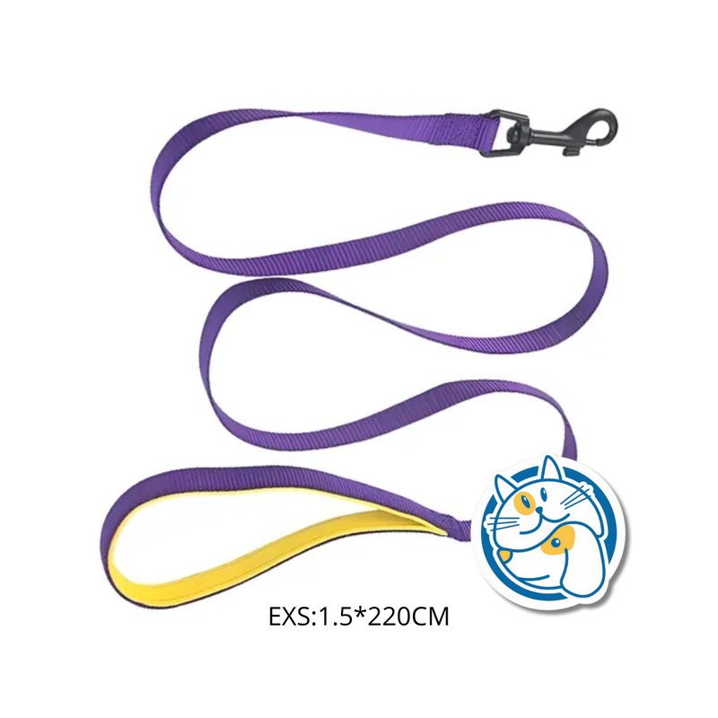 DOG CORREA ACOLCHONADA, COLOR VIOLETA，EXS:1.5*220CM ，1PC/TIE BACKCARD