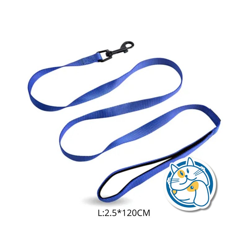 DOG CORREA ACOLCHONADA, COLOR AZUL，L:2.5*120CM ，1PC/TIE BACKCARD