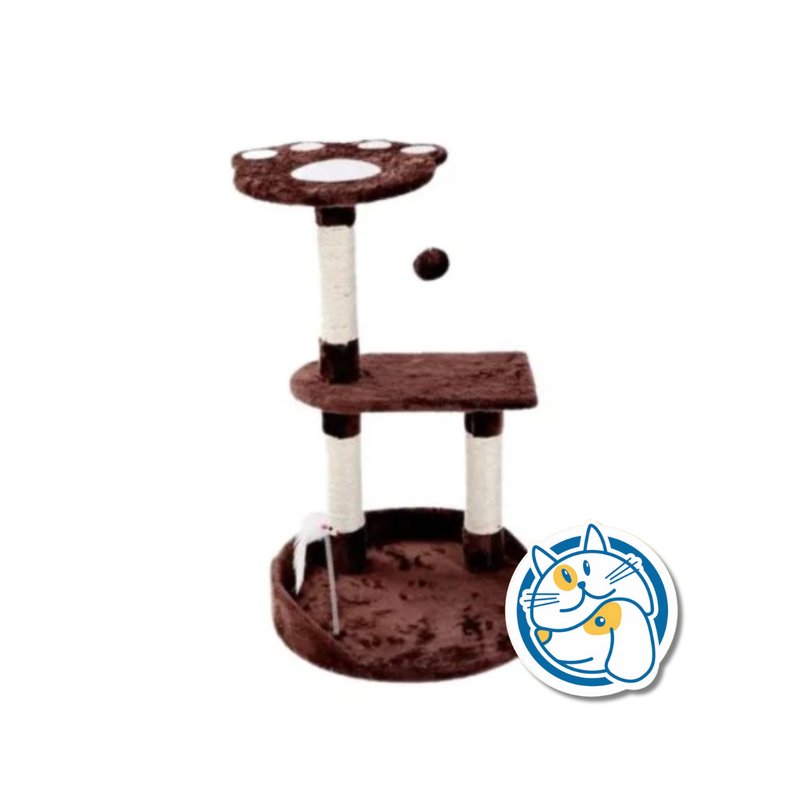 RASCADOR CAMA DE TRES NIVELES CON PELOTA COLGANTE 40*65