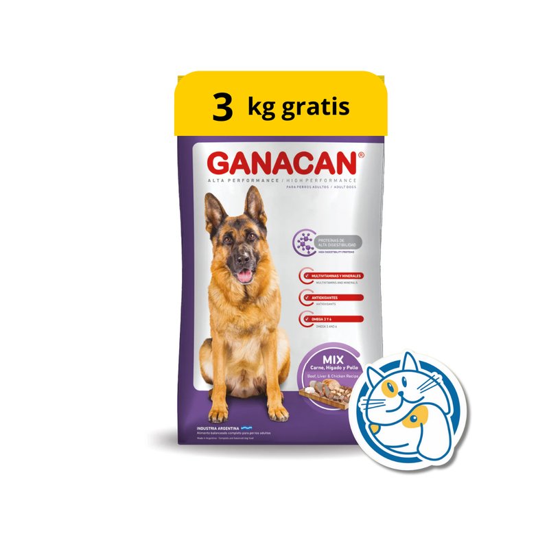 GANACAN PERROS ADULTOS MIX 22+3KG