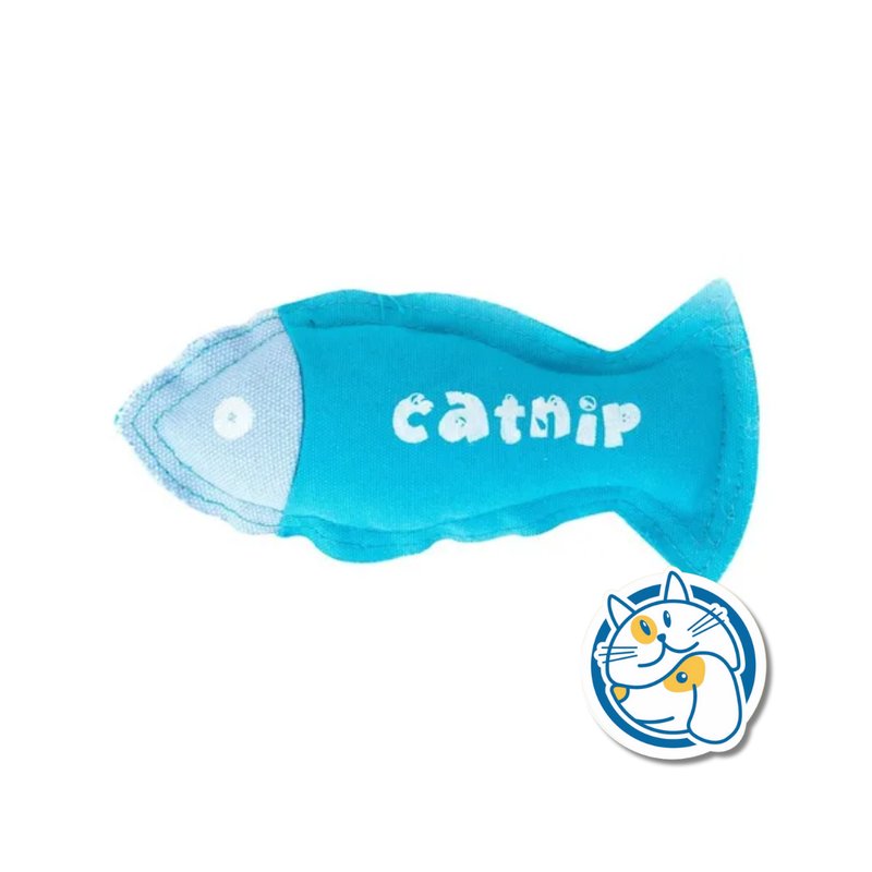 JUGUETE TIPO PEZ CON HIERBA GATERA - TAMAÑO 15CM