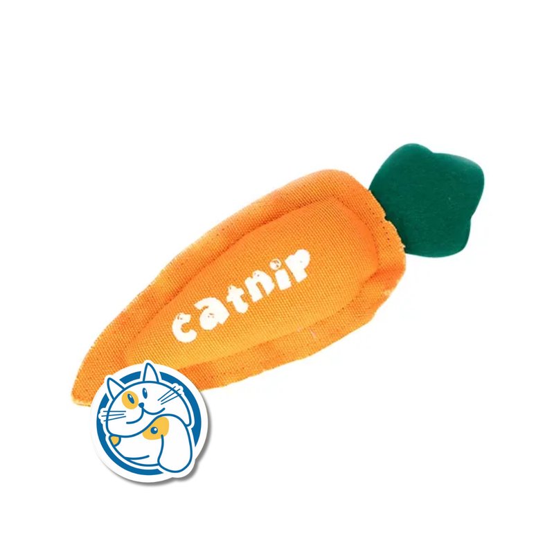 JUGUETE TIPO ZANAHORIA CON HIERBA GATERA - TAMAÑO 18CM