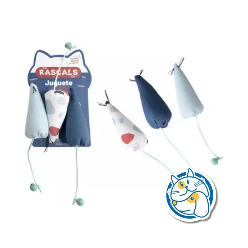 SET 3 RATONCITOS PARA GATOS - MEDIDA 4,2X20CM