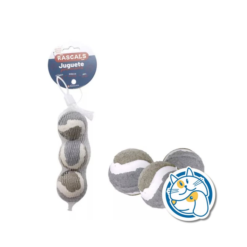 SET 3 PELOTAS TENIS - JUGUETE - MEDIDA:1,75 CM -
