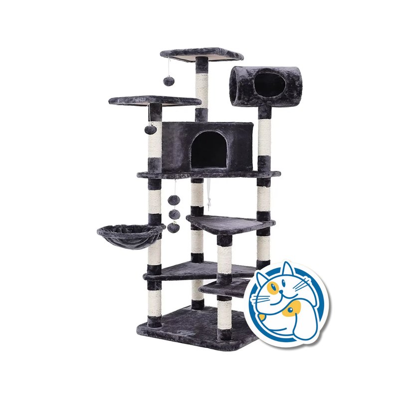 TORRE PARA GATOS GRIS OSCURO 49X49X170CM