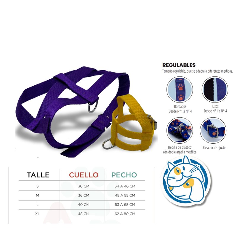 PRETALES AJUSTABLES POLIPROPILENO LISO T4 ARGENPET