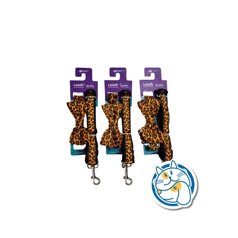 COLLAR MOÑO Y CORREA M ANIMAL PRINT