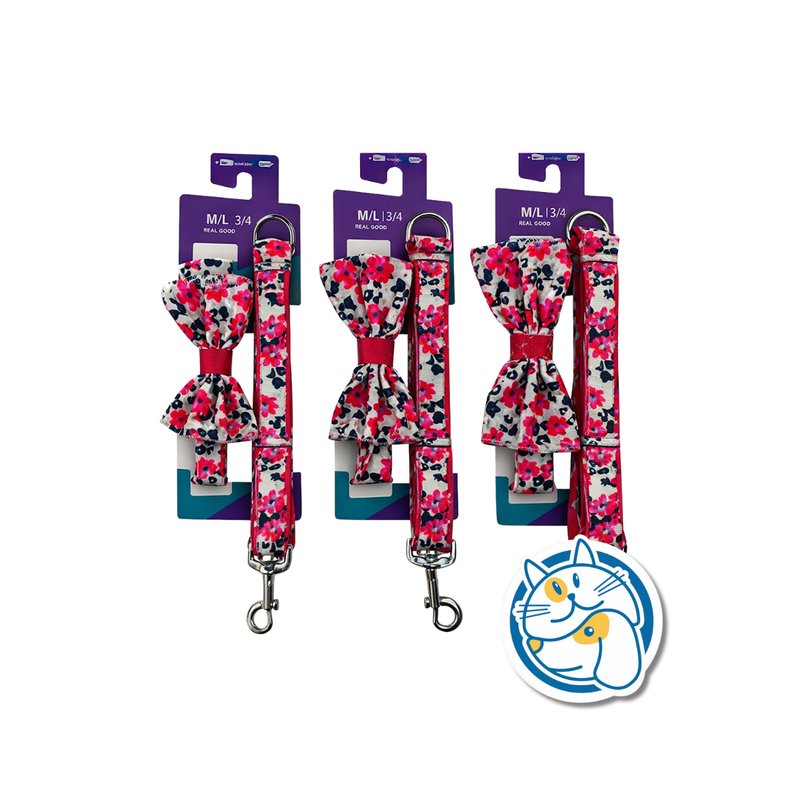 COLLAR MOÑO Y CORREA M HUELLITAS