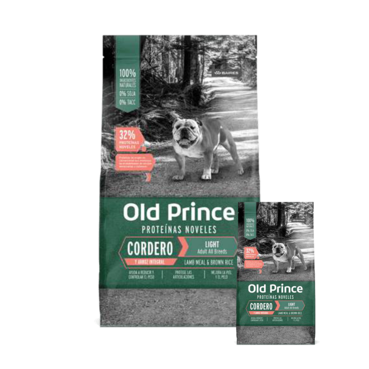 OLD PRINCE PROTEINAS NOVELES PERROS ADULTOS MORDIDA GRANDE LIGHT CORDERO Y ARROZ 15KG+ 3KG DE REGALO