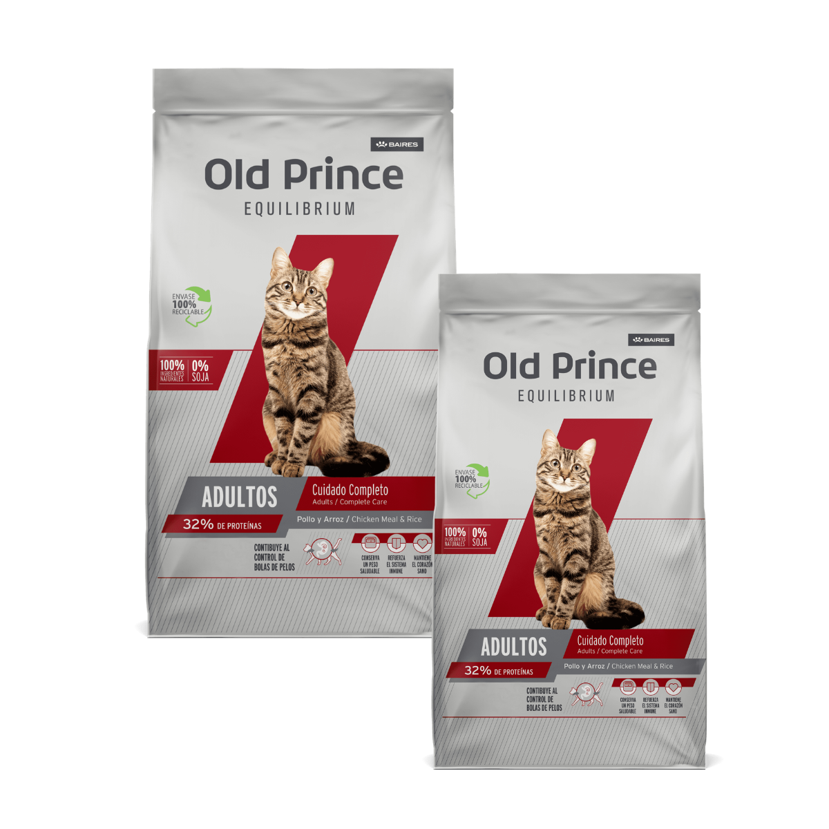 OLD PRINCE EQUILIBRIUM GATOS ADULTOS COMPLETE CARE 7,5KG X2 UNIDADES