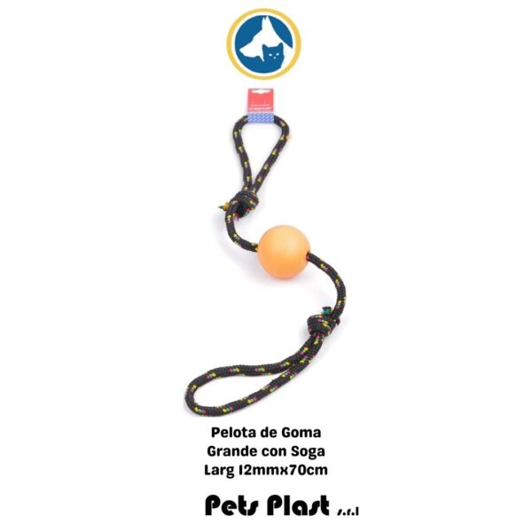 66 Pelota de Goma Grande con Soga.(PET PLAS)