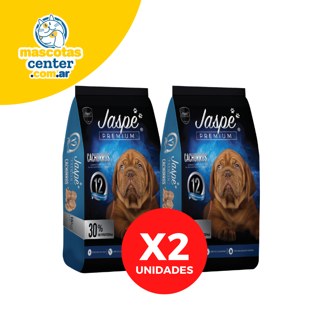 Jaspe Premium Cachorros 15KG COMBO X2